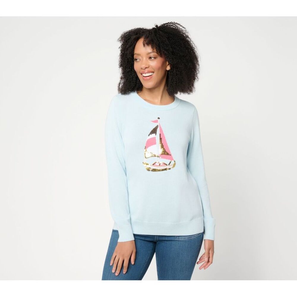 Belle by Kim Gravel Women's Top Sweater Sz M Make Your Selection: Blue A726369